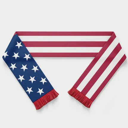 American Flag Soccer Scarf – 72x12in, Soft Polyester, Team Spirit
