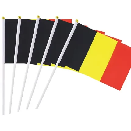 Belgium Hand Flag – Durable Polyester, 12x18in, Fade-Resistant