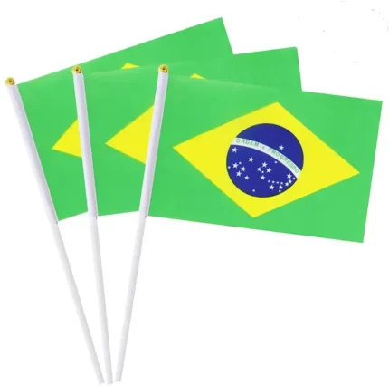 Brazil Hand Flag – Durable Polyester, 12x18in, Vibrant Colors