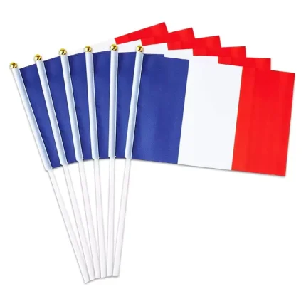 France Hand Flag – Durable Polyester, 12x18in, Fade-Resistant