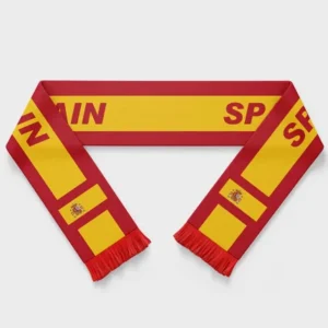 Spain Flag Soccer Scarf – 100% Polyester, Vibrant Colors