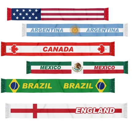 2026 FIFA World Cup Soccer Scarf – Official Licensed, 100% Polyester, Vibrant Colors