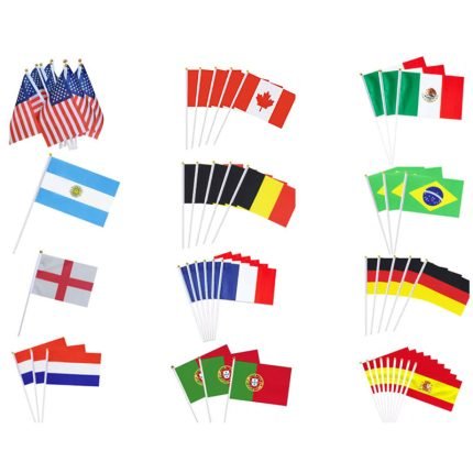 2026 FIFA World Cup Hand Flag – 12x18in, Polyester, Fade-Resistant